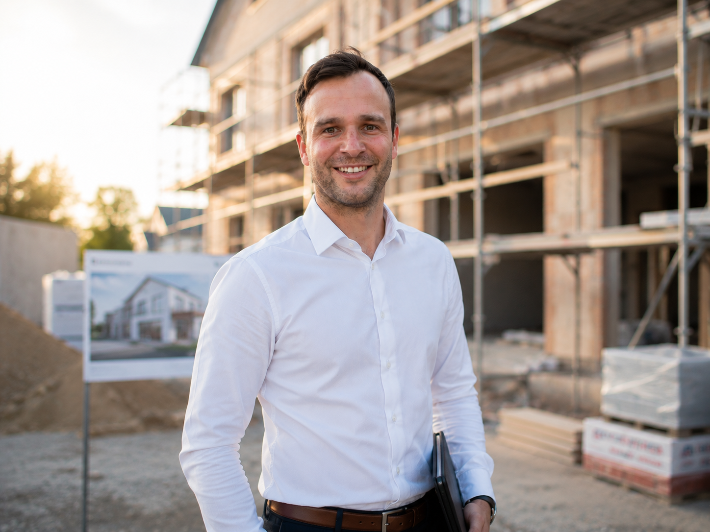 Dominik Ehmann auf einer Immobilien-Baustelle in der Region Weinheim, Gorxheimertal und Umgebung
